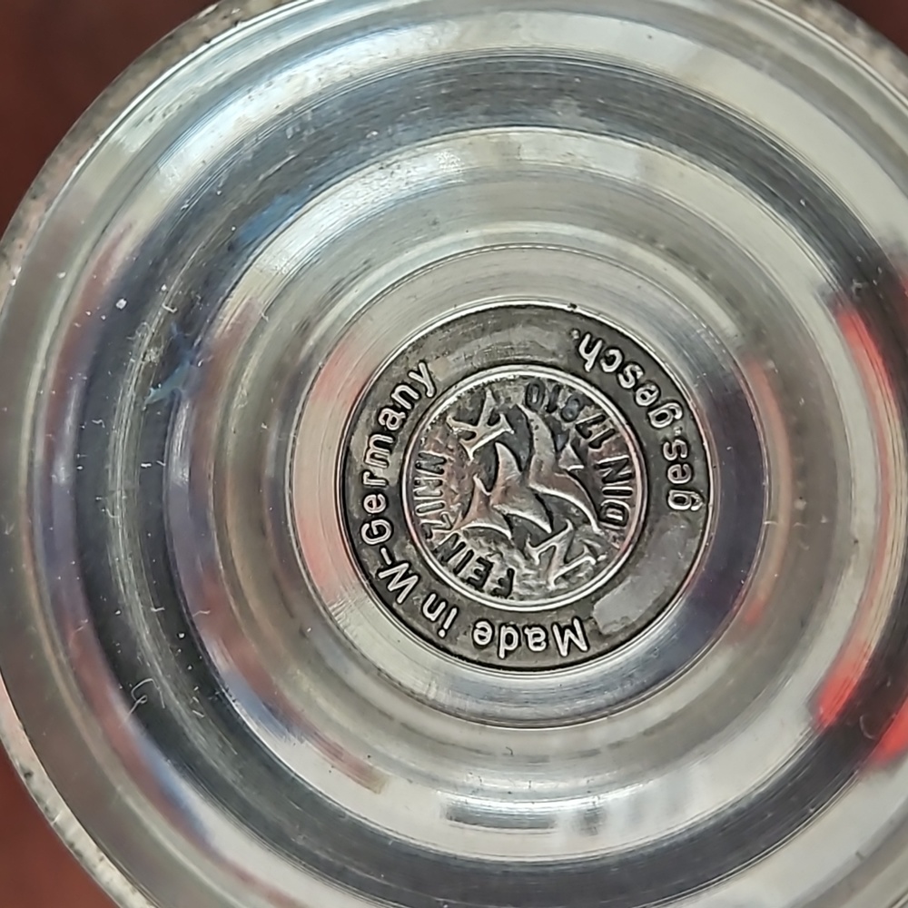 Vintage German Pewter Plate, Glasses and Candle Holder - Picture 12 of 15
